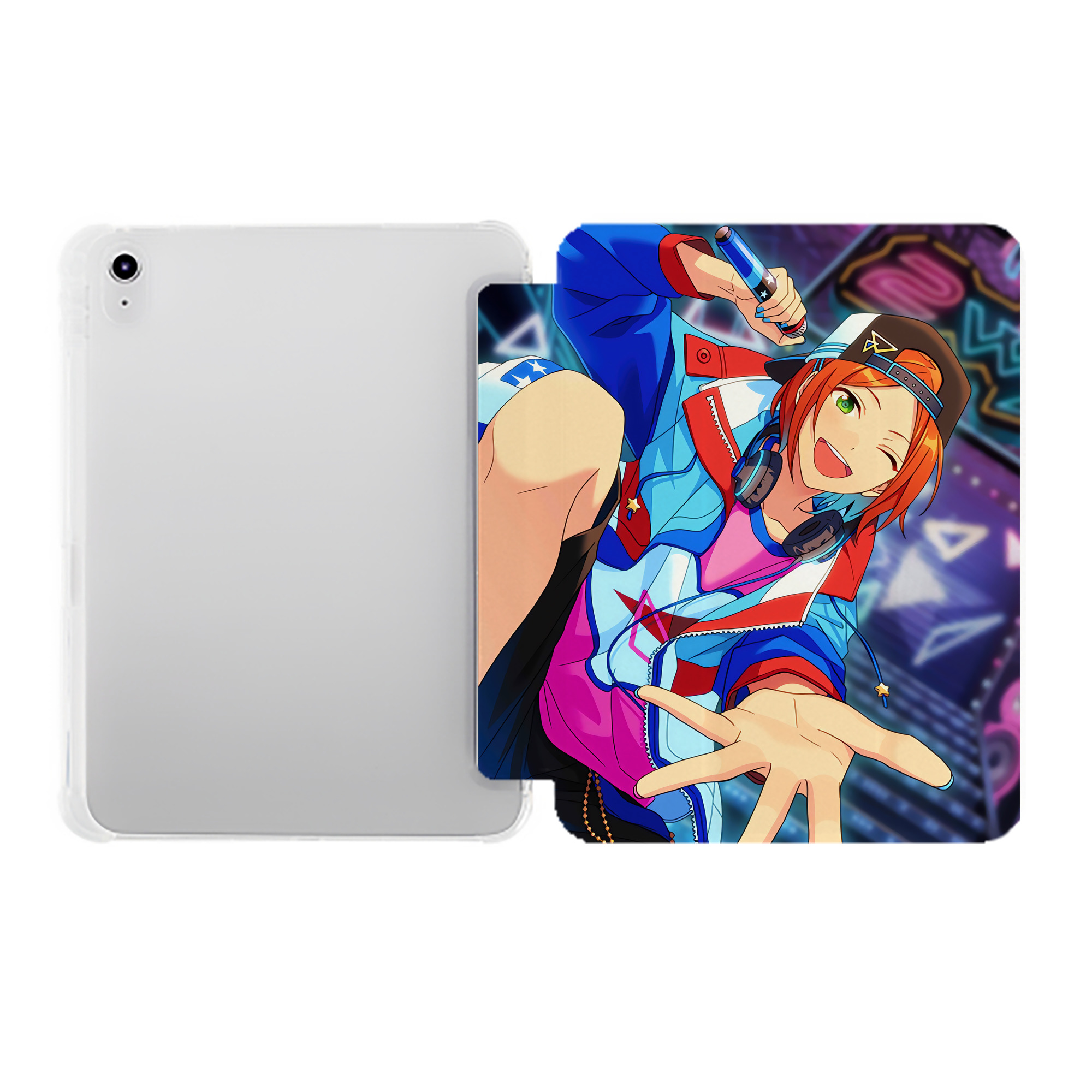 （画像用） あんさんぶるスターズ! Ensemble Stars IPad ケース ペン収納付き 三つ折りスタンド PUレザー×シリコン 対応機種9.5/10.5/10.9インチ